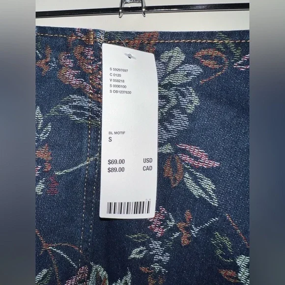 NWT Urban Outfitters Floral Denim Mini Skirt - Picture 7 of 7